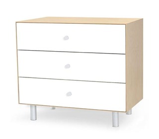 Merlin 3 drawer Dresser White/Birch - Oeuf NYC